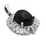 گردنبند عقیق سیاه نقره زنانه طرح ساناز