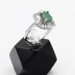 انگشتر زمرد الماس تراش نقره زنانه طرح تینوش - Image 3