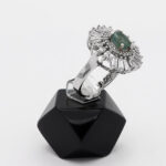 انگشتر زمرد الماس تراش نقره زنانه طرح سینور - Image 2