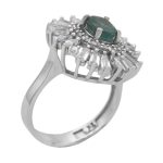 انگشتر زمرد الماس تراش نقره زنانه طرح سینور