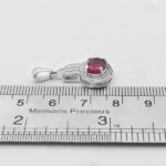 گردنبند یاقوت سرخ الماس تراش نقره زنانه طرح ریحان - Image 2