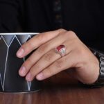 انگشتر الکساندریت الماس تراش نقره مردانه دست ساز طرح مانی - Image 5