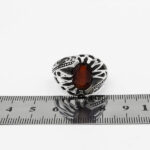 انگشتر گارنت الماس تراش نقره مردانه طرح کاوه - Image 4