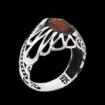 انگشتر گارنت الماس تراش نقره مردانه طرح کاوه - Image 5