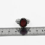 انگشتر گارنت الماس تراش نقره مردانه طرح حمد - Image 2