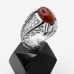 انگشتر گارنت نقره مردانه طرح زانیار - Image 2