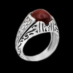 انگشتر گارنت نقره مردانه طرح زانیار - Image 5