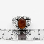 انگشتر گارنت نقره مردانه طرح زانیار - Image 3