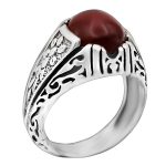 انگشتر گارنت نقره مردانه طرح زانیار