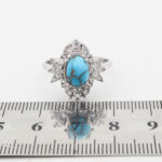 انگشتر فیروزه نیشابوری نقره زنانه طرح سارین - Image 2