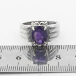 انگشتر آمیتیست الماس تراش نقره مردانه طرح کاوه - Image 2