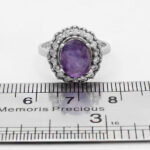 انگشتر آمیتیست الماس تراش نقره زنانه طرح جانان - Image 2