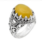 انگشتر شرف الشمس نقره مردانه طرح سرافراز + حکاکی