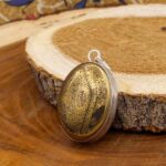 گردنبند حدید صینی نقره طرح دور ساده "اذکار مبارکه" + حرز امام جواد (ع) + تربت امام حسین (ع) - Image 2