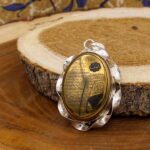 گردنبند حدید صینی نقره طرح پیچک "سوره یاسین" + حرز امام جواد (ع) + تربت امام حسین (ع) - Image 4