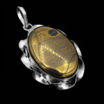 گردنبند حدید صینی نقره طرح پیچک "سوره یاسین" + حرز امام جواد (ع) + تربت امام حسین (ع) - Image 5