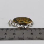 گردنبند حدید صینی نقره طرح پیچک "آیت الکرسی" + حرز امام جواد (ع) + تربت امام حسین (ع) - Image 3