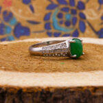 انگشتر یشم نقره زنانه طرح سلوان - Image 3