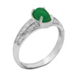 انگشتر یشم نقره زنانه طرح سلوان