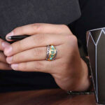 انگشتر چند سنگ نقره دست ساز مردانه طرح فتاح - Image 5