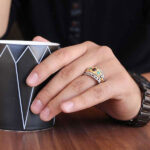 انگشتر چند سنگ نقره دست ساز مردانه طرح فرابین - Image 3