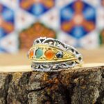 انگشتر چند سنگ نقره دست ساز مردانه طرح فرابرز - Image 2