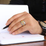انگشتر چند سنگ نقره دست ساز مردانه طرح فرابرز - Image 3