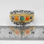 انگشتر چند سنگ نقره دست ساز مردانه طرح فرابرز - Image 5