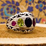 انگشتر چند سنگ نقره دست ساز مردانه طرح فاخر سرواد - Image 2