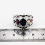 انگشتر چند سنگ نقره دست ساز مردانه طرح فاخر سرواد - Image 4