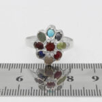 انگشتر چند سنگ نقره زنانه دست ساز طرح شریفا + حرز امام جواد (ع) - Image 4