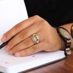 انگشتر چند سنگ نقره دست ساز مردانه طرح شفیق - Image 5