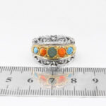 انگشتر چند سنگ نقره دست ساز مردانه طرح شفیق - Image 2