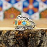 انگشتر چند سنگ نقره دست ساز مردانه طرح شفیق - Image 3