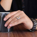 انگشتر چند سنگ نقره دست ساز مردانه طرح شفیق - Image 4