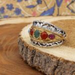 انگشتر چند سنگ نقره دست ساز مردانه طرح شفیع - Image 4