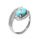 انگشتر فیروزه نیشابوری نقره زنانه طرح شکوهنده