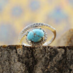 انگشتر فیروزه نیشابوری نقره زنانه طرح شکوهنده - Image 2