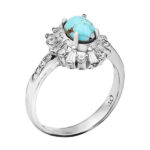 انگشتر فیروزه نیشابوری نقره زنانه طرح شمینا