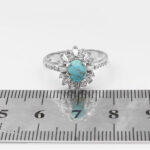 انگشتر فیروزه نیشابوری نقره زنانه طرح شمینا - Image 2