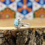 انگشتر فیروزه نیشابوری نقره زنانه طرح شمینا - Image 3