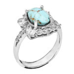 انگشتر فیروزه نیشابوری نقره زنانه طرح شهراز