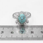 انگشتر فیروزه نیشابوری نقره زنانه طرح شهراز - Image 2