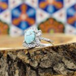انگشتر فیروزه نیشابوری نقره زنانه طرح شهراز - Image 3