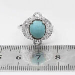 انگشتر فیروزه نیشابوری نقره زنانه طرح شعف - Image 2