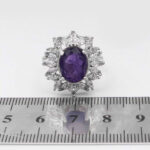 انگشتر آمیتیست الماس تراش نقره زنانه طرح آلانا - Image 2