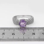 انگشتر آمیتیست الماس تراش نقره زنانه طرح فرح - Image 3