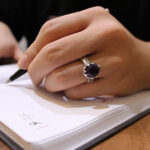 انگشتر آمیتیست الماس تراش نقره مردانه طرح سراج - Image 3