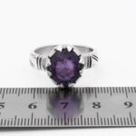 انگشتر آمیتیست الماس تراش نقره مردانه طرح سراج - Image 4