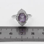 انگشتر آمیتیست الماس تراش نقره زنانه طرح سرودخت - Image 2